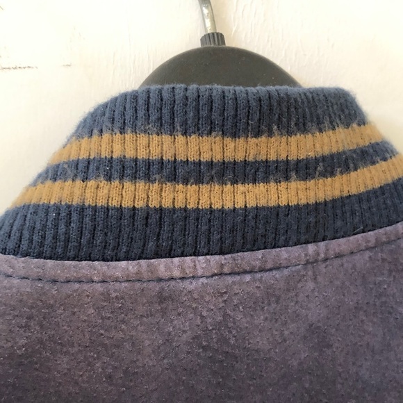 Joe’s Jost Blue and Tan Men's suede leather bomber Jacket LG - Picture 5 of 11